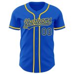 Custom Thunder Blue Yellow Baseball Jersey with Personalized Name and Number - Authentic Team Gear Personalized Thunder Blue