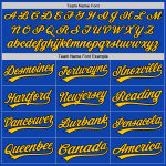 Custom Name and Number Personalized Baseball Jersey Thunder Blue Yellow-Black Authentic Team Gear Personalized Thunder Blue