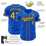 Custom Name and Number Personalized Baseball Jersey Thunder Blue Yellow-Black Authentic Team Gear Personalized Thunder Blue