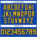 Custom Team Performance T-Shirt - Personalized Thunder Blue Yellow-Black with Name and Number Personalized Thunder Blue Yellow-Black