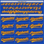 Custom Authentic Baseball Jersey with Personalized Name and Number - Thunder Blue Yellow-Crimson Team Jersey Personalized