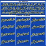 Custom Team Name Number Thunder Blue Yellow Performance T-Shirt - Personalized Sports Apparel Personalized Thunder Blue Yellow
