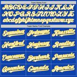 Custom Name Number Blue Yellow Pinstripe Softball Jersey Unisex Two-Button Personalized Team Apparel Personalized Thunder