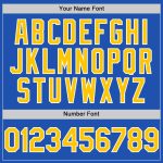 Custom Name Number Personalized Baseball Jersey Thunder Blue Yellow White Personalized Thunder Blue Yellow-White Line Authentic