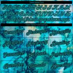 Custom Name and Number Tie Dye Aqua-Black 3D Performance T-Shirt - Personalized Team Gear Personalized Tie Dye Aqua-Black
