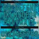 Custom Name and Number Tie Dye Aqua-Black 3D Performance T-Shirt - Personalized Team Gear Personalized Tie Dye Aqua-Black