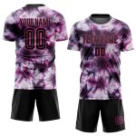 Custom Name Number Tie Dye Soccer Uniform Jersey Black Pink Sublimation Personalized Team Gear Personalized Tie Dye Black-Pink