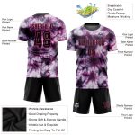 Custom Name Number Tie Dye Soccer Uniform Jersey Black Pink Sublimation Personalized Team Gear Personalized Tie Dye Black-Pink