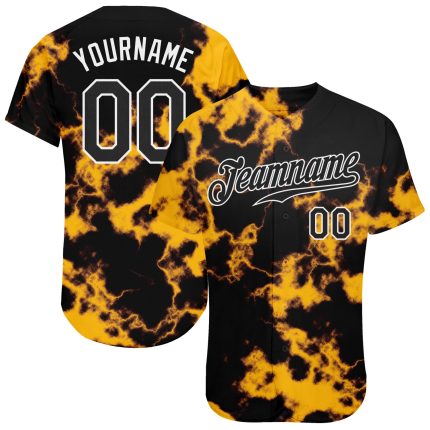 Personalized Tie Dye Black and White 3D Baseball Jersey for Men and Women Personalized Tie Dye Black-White 3D Authentic Baseball