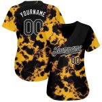 Personalized Tie Dye Black and White 3D Baseball Jersey for Men and Women Personalized Tie Dye Black-White 3D Authentic Baseball