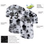 Custom Team Name and Number Tie Dye Black-White 3D Performance T-Shirt - Personalized Steel Fabric Personalized Tie Dye Black-White