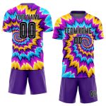 Custom Name and Number Personalized Black-White Tie Dye Soccer Uniform Jersey Personalized Tie Dye Black-White Sublimation