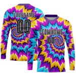 Custom Name and Number Personalized Black-White Tie Dye Soccer Uniform Jersey Personalized Tie Dye Black-White Sublimation