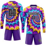 Custom Name and Number Personalized Black-White Tie Dye Soccer Uniform Jersey Personalized Tie Dye Black-White Sublimation