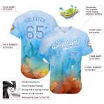 Light Blue-White Tie Dye 3D Authentic Personalized Baseball Jersey Personalized Tie Dye Light Blue-White 3D Authentic Baseball