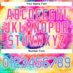 Custom Name and Number Tie Dye Baseball Jersey Light Blue-White 3D Rainbow Design Personalized Tie Dye Light Blue-White 3D