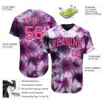 Custom Name and Number Tie Dye Pink-Black 3D Baseball Jersey - Personalized Authentic Team Jersey Personalized Tie Dye Pink-Black