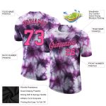 Custom Name and Number Tie Dye 3D Performance T-Shirt in Pink-Black - Personalized Team Apparel Personalized Tie Dye Pink-Black