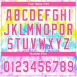 Custom Name and Number Tie Dye Rainbow Softball Jersey Unisex Pink-Purple 3D Two-Button Personalized Tie Dye Pink-Purple