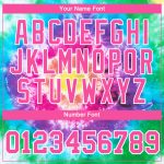 Custom Team Tie Dye Performance T-Shirt with Name and Number - Pink-White 3D Design Personalized Tie Dye Pink-White 3D Performance