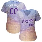 Custom Name and Number Purple-White Tie Dye 3D Baseball Jersey - Personalized Authentic Team Gear Personalized Tie Dye Purple-White