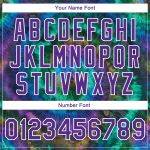 Custom Name Number Tie Dye Bomber Jacket Purple-White 3D Varsity Letterman Full-Snap Team Personalize Your Style Personalized