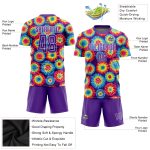 Custom Name and Number Tie Dye Soccer Uniform Jersey Purple-White Sublimation Team Apparel Personalized Tie Dye Purple-White