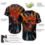 Custom Name Number 3D Authentic Tie Dye Red-Gold Baseball Jersey - Personalized Team Apparel Personalized Tie Dye Red-Gold