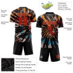 Custom Tie Dye Soccer Uniform Jersey - Red Old Gold Sublimation with Personalized Name and Number Personalized Tie Dye Red-Old