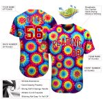 Custom Team Name and Number Personalized Red-White Tie Dye 3D Baseball Jersey Personalized Tie Dye Red-White 3D Authentic