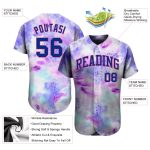 Personalized Royal Pink 3D Tie Dye Baseball Jersey for Unique Style Personalized Tie Dye Royal-Pink 3D Authentic Baseball