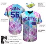 Custom Name and Number Personalized 3D Tie Dye Royal Pink Baseball Jersey - Authentic Team Gear Personalized Tie Dye Royal-Pink