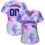Personalized Royal Pink 3D Tie Dye Baseball Jersey for Unique Style Personalized Tie Dye Royal-Pink 3D Authentic Baseball