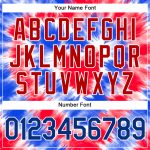 Personalized 3D American Flag Baseball Jersey in Royal Red | Authentic Tie Dye Design Personalized Tie Dye Royal-Red 3D American