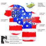 Custom Name and Number Personalized 3D American Flag Tie Dye Baseball Jersey - Royal Red Personalized Tie Dye Royal-Red 3D