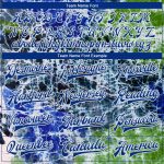 Custom Tie Dye 3D Bomber Jacket Royal-White Rainbow Varsity Full-Snap Letterman Personalized Tie Dye Royal-White Rainbow