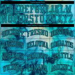 Custom Name and Number Baseball Jersey - Personalized Teal-Black 3D Tie Dye Design Personalized Tie Dye Teal-Black 3D Authentic