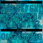 Custom Name and Number Baseball Jersey - Personalized Teal-Black 3D Tie Dye Design Personalized Tie Dye Teal-Black 3D Authentic