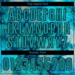 Custom Name and Number Tie Dye Soccer Uniform Jersey Teal-Black Sublimation Team Wear Personalized Tie Dye Teal-Black Sublimation