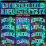 Custom Name and Number 3D Baseball Jersey - Personalized Tie Dye Teal-White Authentic Design Personalized Tie Dye Teal-White