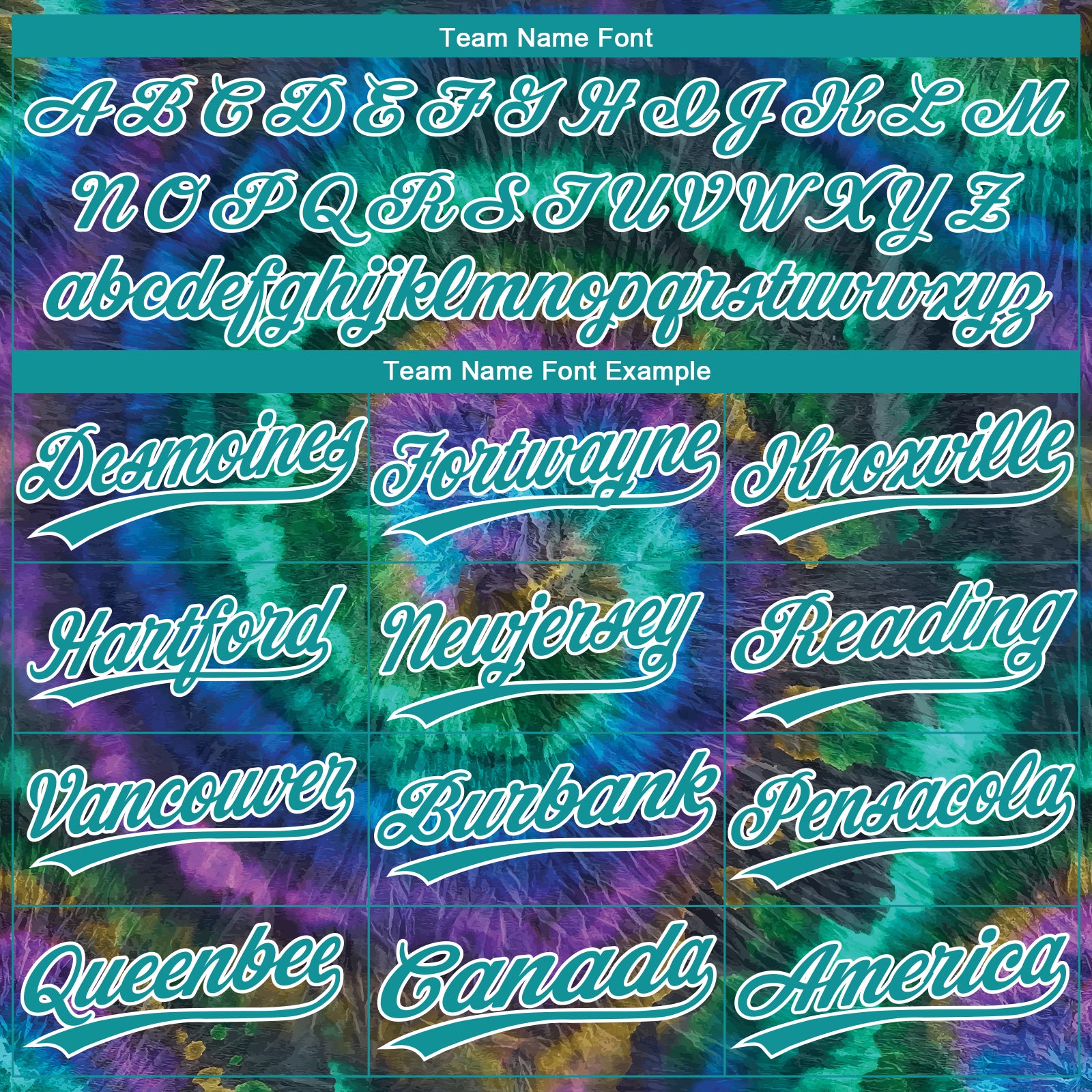 Personalized Tie Dye Teal-White 3D Two-Button Unisex Softball Jersey Team Custom Name and Number Custom Name and Number Softball Jersey - Personalized Teal White 3D Two-Button Unisex Tie Dye Design Personalized Tie Dye - Image 4