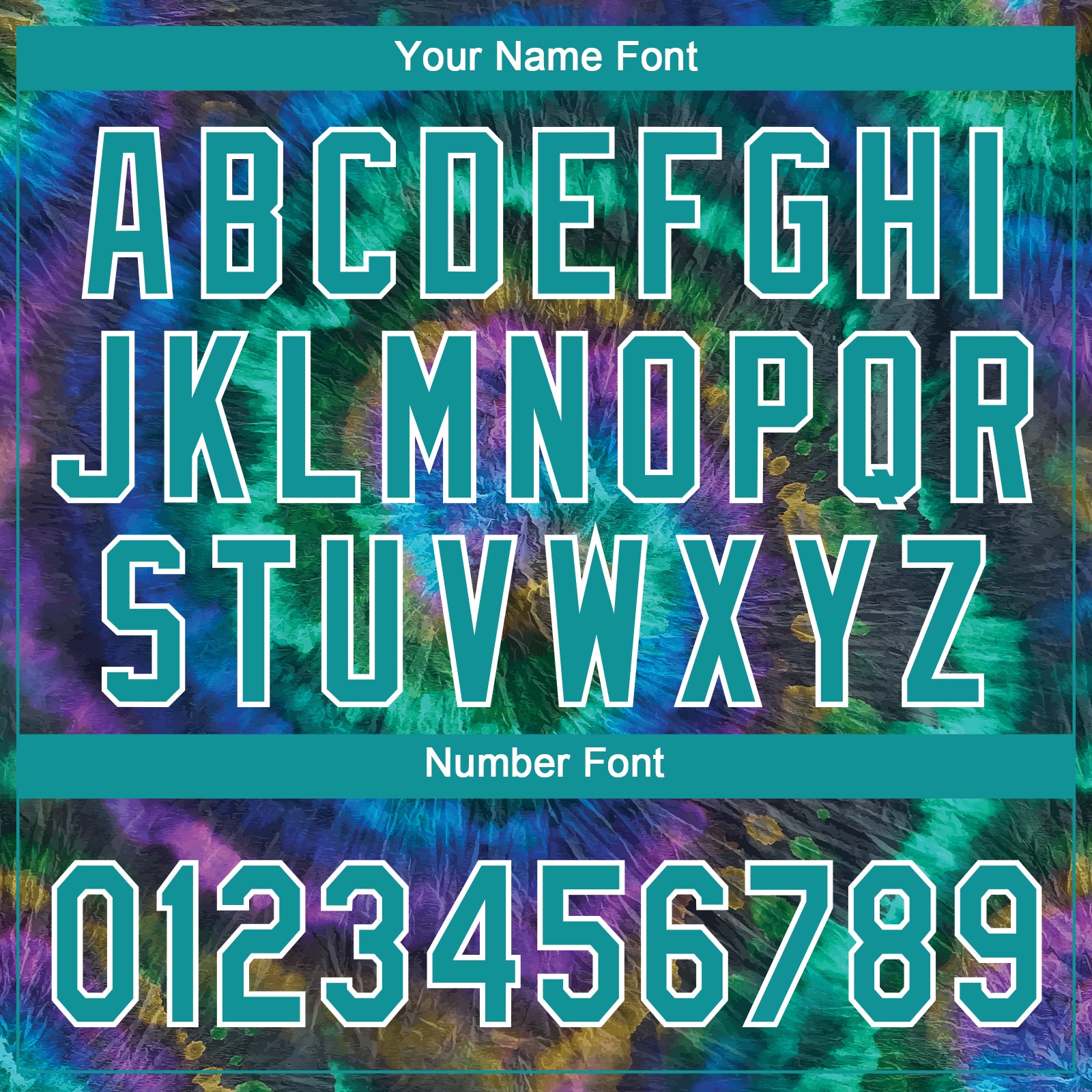 Personalized Tie Dye Teal-White 3D Two-Button Unisex Softball Jersey Team Custom Name and Number Custom Name and Number Softball Jersey - Personalized Teal White 3D Two-Button Unisex Tie Dye Design Personalized Tie Dye - Image 5