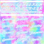 Custom Name and Number Tie Dye Watercolor Gradient 3D Performance T-Shirt White-Light Blue Personalized Tie Dye Watercolor