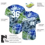 Custom Name and Number Tie Dye Baseball Jersey - White Light Blue 3D Authentic Team Apparel Personalized Tie Dye White-Light