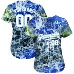 Custom Name and Number Tie Dye Baseball Jersey - White Light Blue 3D Authentic Team Apparel Personalized Tie Dye White-Light
