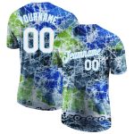 Personalized 3D Performance T-Shirt - Tie Dye White & Light Blue Design Personalized Tie Dye White-Light Blue 3D Performance