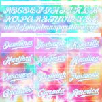 Custom Name and Number Tie Dye Baseball Jersey - White-Light Blue 3D Rainbow Authentic Team Apparel Personalized Tie Dye