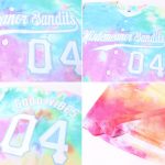 Custom Name and Number Tie Dye Baseball Jersey - White-Light Blue 3D Rainbow Authentic Team Apparel Personalized Tie Dye