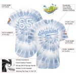 Custom Name and Number 3D Watercolor Tie Dye Baseball Jersey - White Light Blue Authentic Team Apparel Personalized Tie Dye
