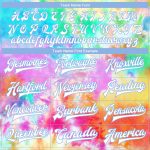 Custom Name and Number 3D Tie Dye Varsity Letterman Jacket White-Light Blue Bomber Personalized Tie Dye White-Light Blue